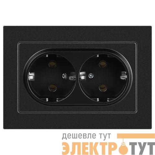 Розетка 2-м СП Accent 6-205-05 16А IP20 250В 2P+E Schuko AL/CU антрацит Intro Б0063494
