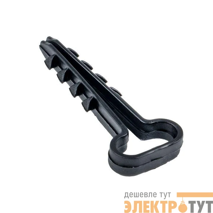 Дюбель-хомут d6х14мм для плоского кабеля черный (уп.100шт) PROxima EKF plc-cd1-6x14b
