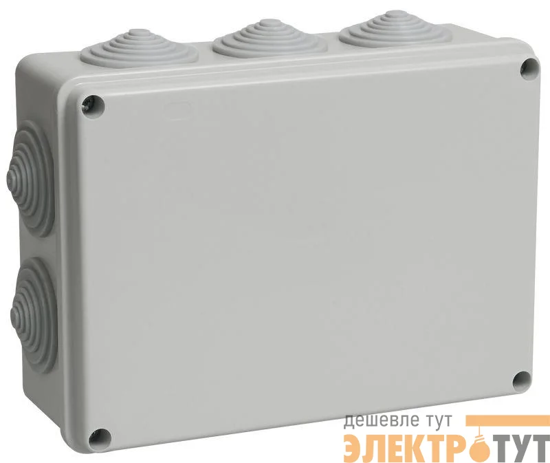 Коробка распаячная ОП 190х140х70 IP55 КМ41244 RAL7035 (10 гермовводов) IEK UKO11-190-140-070-K41-55