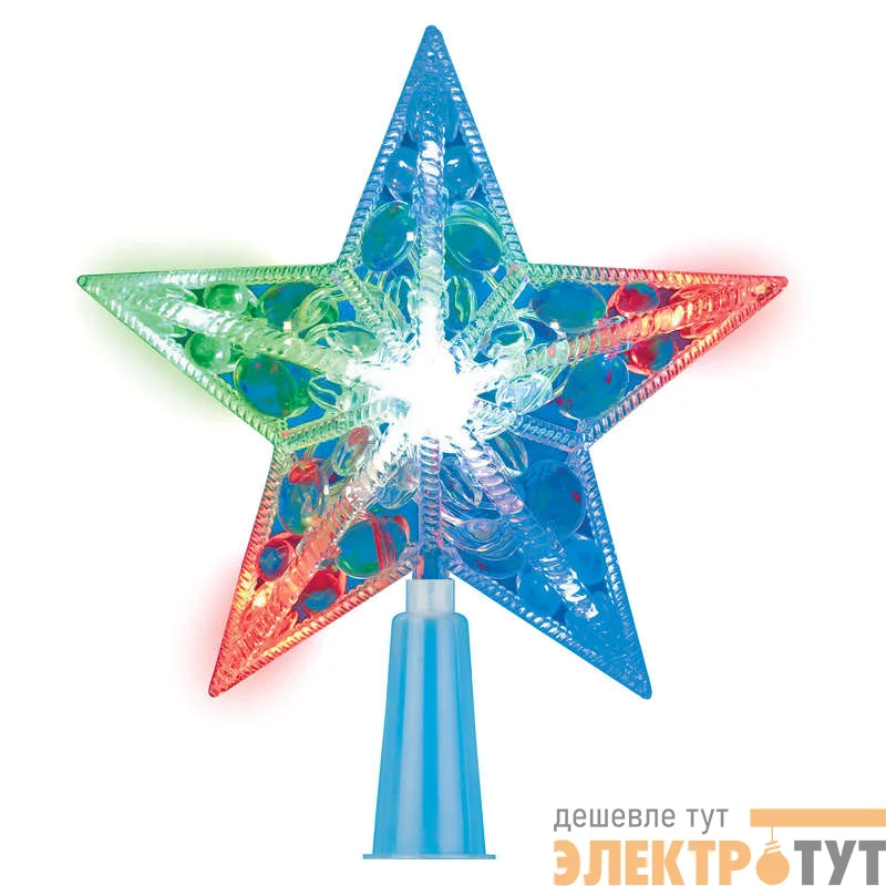 Украшение светодиодное для елки ULD-H1516-010/DTA MULTI STAR "Звезда" 15см 10 светодиодов разноцвет. провод прозр. Uniel UL-00005491