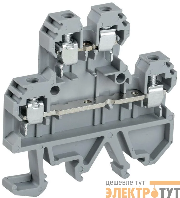 Клемма винтовая КВИ-4-2L двухуровневая 4кв.мм сер. IEK YZN30-004D-K03