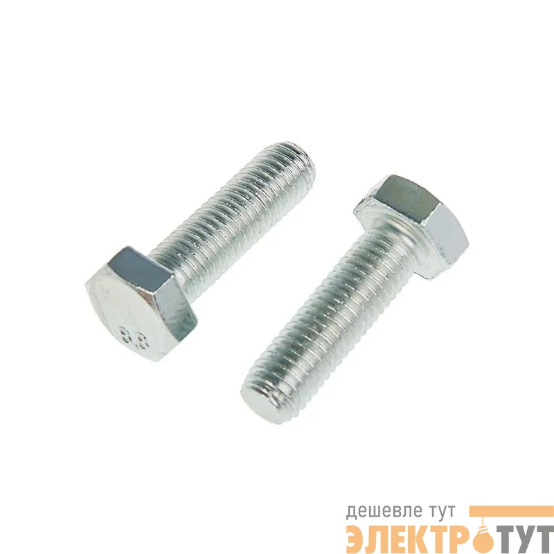 Болт М12х40 с шестигранной головкой цинк. DIN 933 (уп.15шт) класс прочности 8.8. коробка Tech-Krep 144911