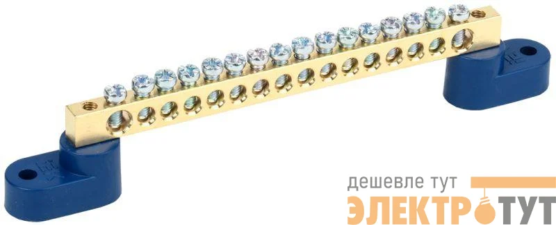Шина нулевая ШНИ 6х9-16 У2-С на 2х угл. изол. IEK YNN10-69-16C2-K07