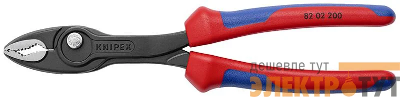 Клещи с фронтальным и боковым захватами TwinGrip зев 4-22мм длина 200мм 2-комп ручки KNIPEX KN-8202200