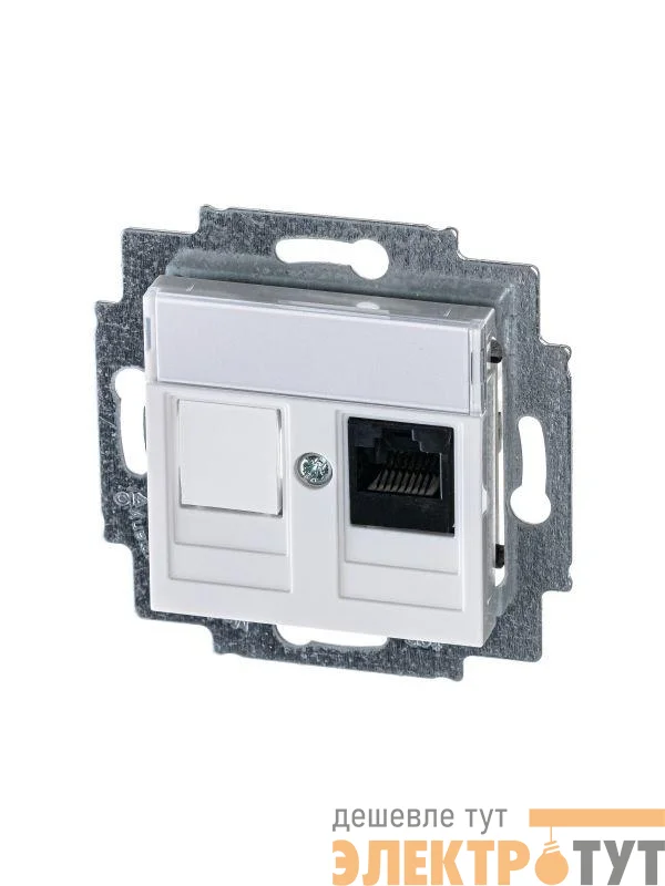 Розетка информационная Levit RJ45 кат. 5e и заглушка бел. ABB 2CHH295117A6003