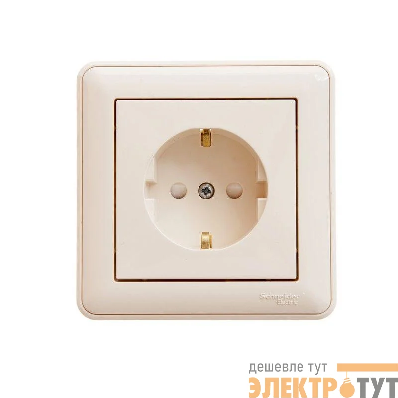 Розетка 1-м СП W59 16А IP20 с заземл. защ. шторки в сборе сл. кость SE RS16-152-28