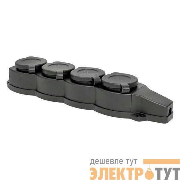 Колодка 4-м 16А IP44 2P+PE 230В с защ. крышками каучук Basic EKF RPS-020-16-230-44