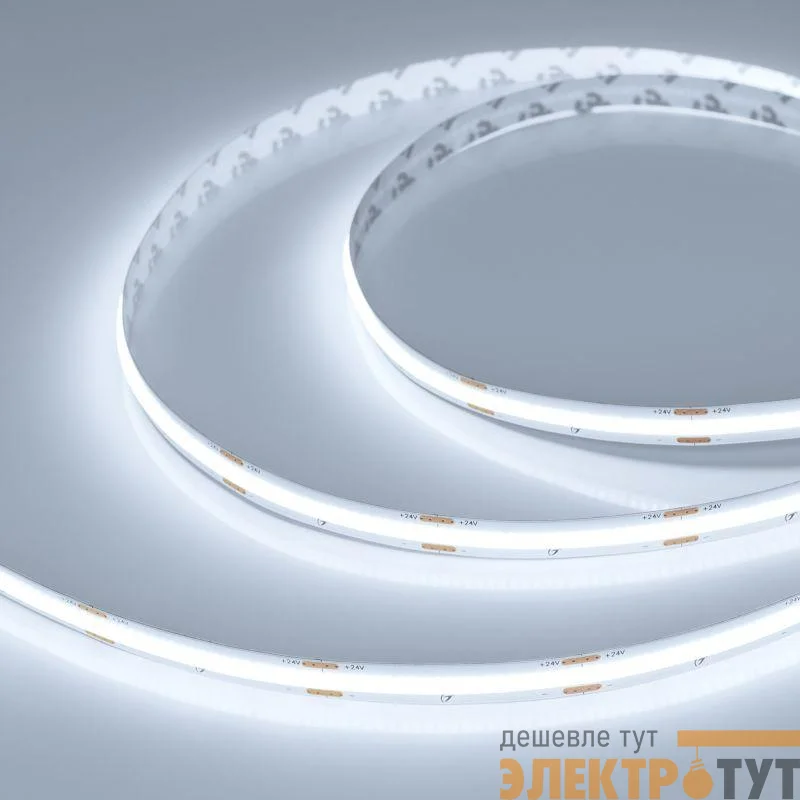 Лента светодиодная COB-X420-10mm 24V White 6000К 4.8Вт/м IP20 (уп.15м) Arlight 048821
