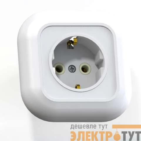 Розетка 1-м СП Валентина РС16-635 16А IP20 с заземл. бел./зол. Кунцево 7654