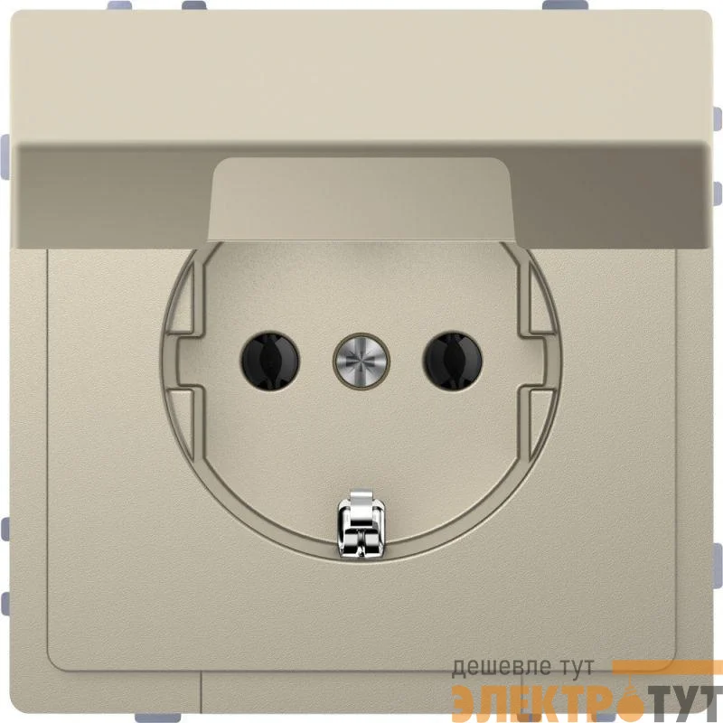 Розетка 1-м СП Merten D-Life 16А IP20 с заземл. с крышкой SD сахара SchE MTN2310-6033