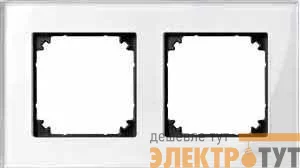Рамка 2-м Merten стеклянная бел. бриллиант SchE MTN404219