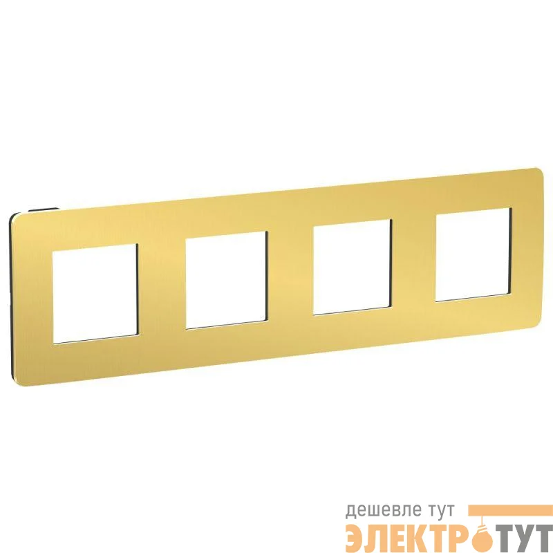 Рамка 4-м UNICA STUDIO зол./антрацит SchE NU280862