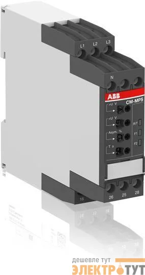 Реле контроля напряжения CM-MPS.41S 380В/420- 500B AC 2ПК без контр. нуля винтовые клеммы ABB 1SVR730884R3300
