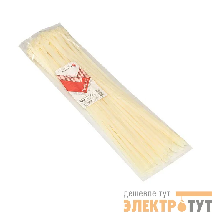 Хомут P6.6 8.8х610 FlexLock стандартный бел. (уп.100шт) PROxima EKF plc-fl-ctsw-8.8x610