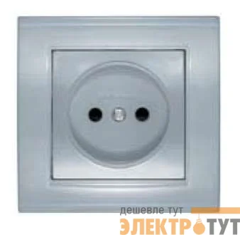 Розетка 1-м СП Бриллиант 16А IP20 без заземл. защ. шторки серебр. UNIVersal 7949841