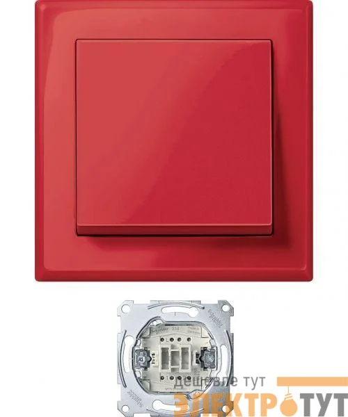 Выключатель 1-кл. СП Merten Jumbo 10А IP20 большой красн. SchE MTN3341-1406