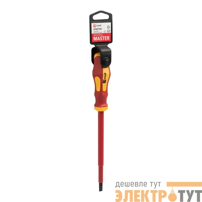 Отвертка SL6.5х150мм Master 1000В Basic EKF sl-6.5-150-mas-in