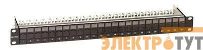 Патч-панель наборная экранированная 19дюйм 1U Keystone 24 порта +F DKC RNKPPF241BK