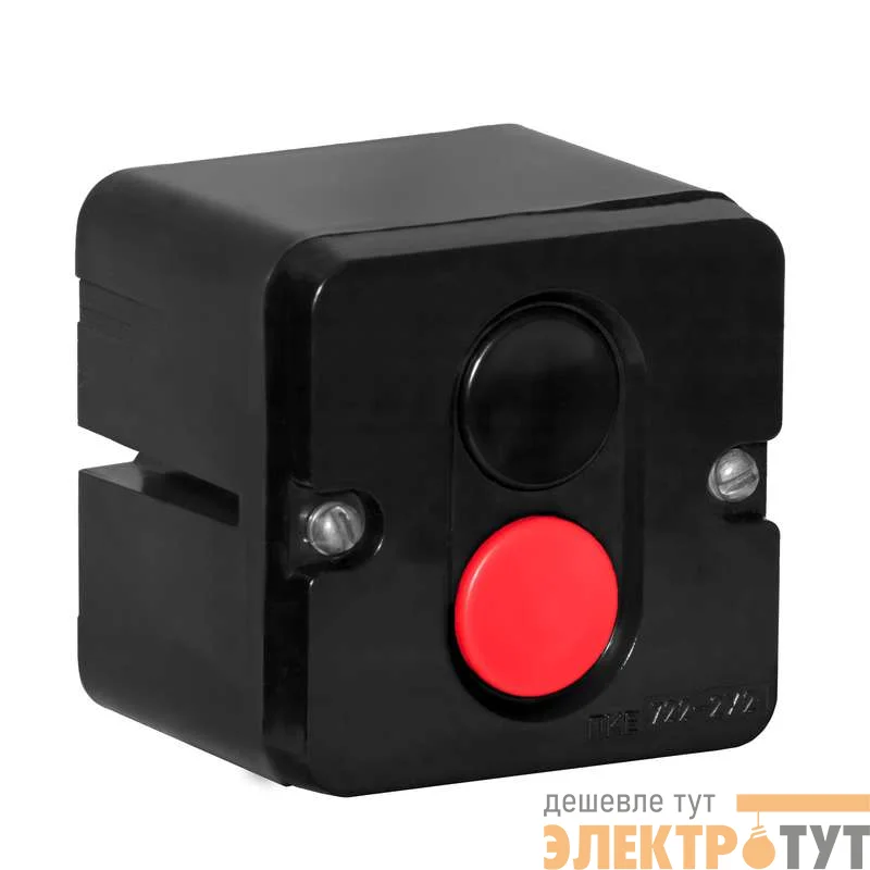 Пост кнопочный ПКЕ-722/2 "Пуск-Стоп" 1 черн. 1 красн. Электродеталь ПКЕ-722/2.1Ч.1К