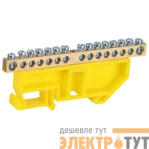 Шина PE земля на DIN-изоляторе ШНИ-6х9-14-Д NO-224-92 желт. Эра Б0062965