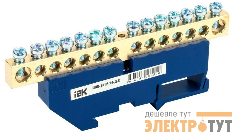 Шина нулевая на DIN-изол. ШНИ-8х12-14-Д-С IEK YNN10-812-14D-K07