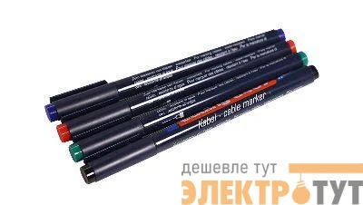 Набор маркеров E-8407 4S 0.3мм (для маркировки кабелей) черн./красн./зел./син. Edding 09-3997