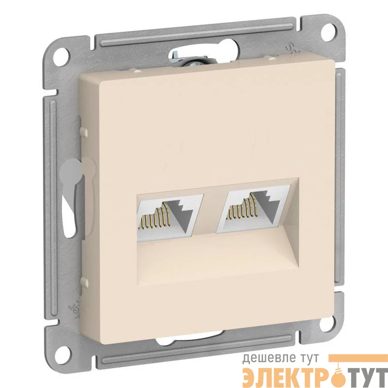 Розетка компьютерная 2-м AtlasDesign RJ45 кат.5E механизм беж. SE ATN000285