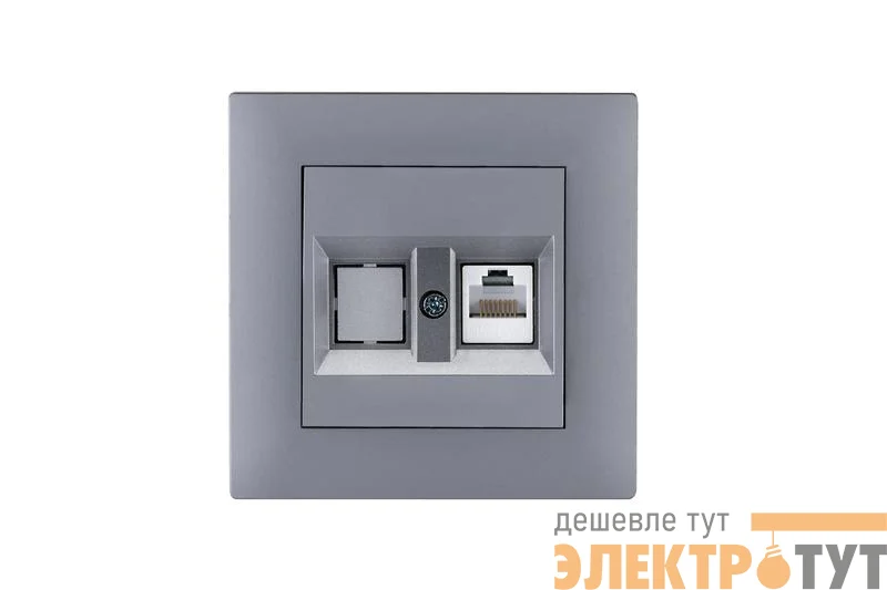 Розетка компьютерная CAT 5+гнездо KareaRIZZ STAR сер. Makel 88065035