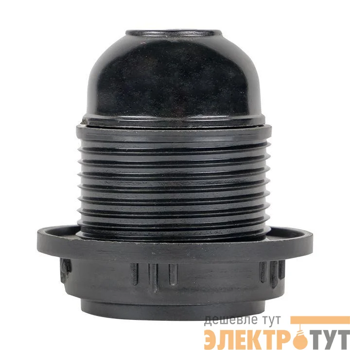 Патрон карболитовый с кольцом E27 черн. EKF LHC-E27-r-s