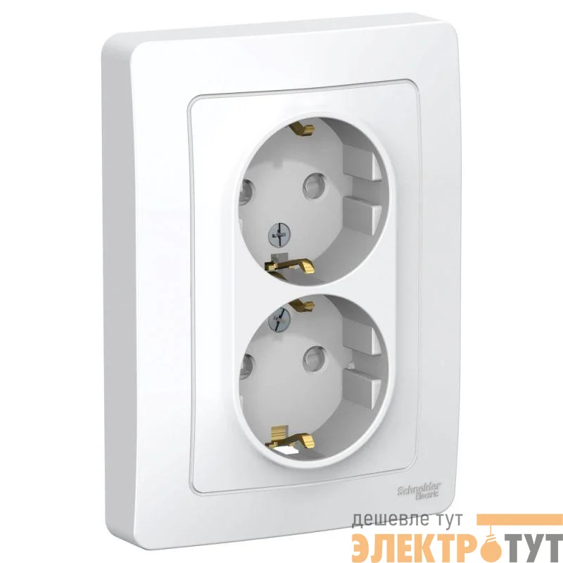 Розетка 2-м СП Blanca 16А IP20 250В с заземл. защ. шторки бел. SE BLNRS001121