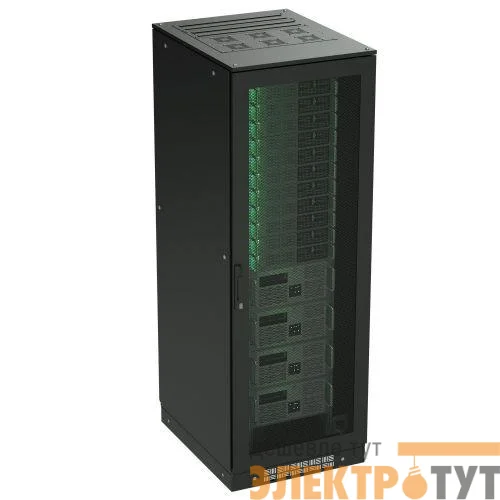 Шкаф напольный 47U 800х1200 двери перфорир./перфорир. укомплектован вводом и заглушками RAL9005 DKC R5IT4782PFB