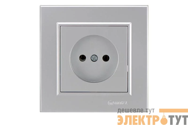 Розетка 1-м СП Karea 10А IP20 б/з сереб. Makel 56065022