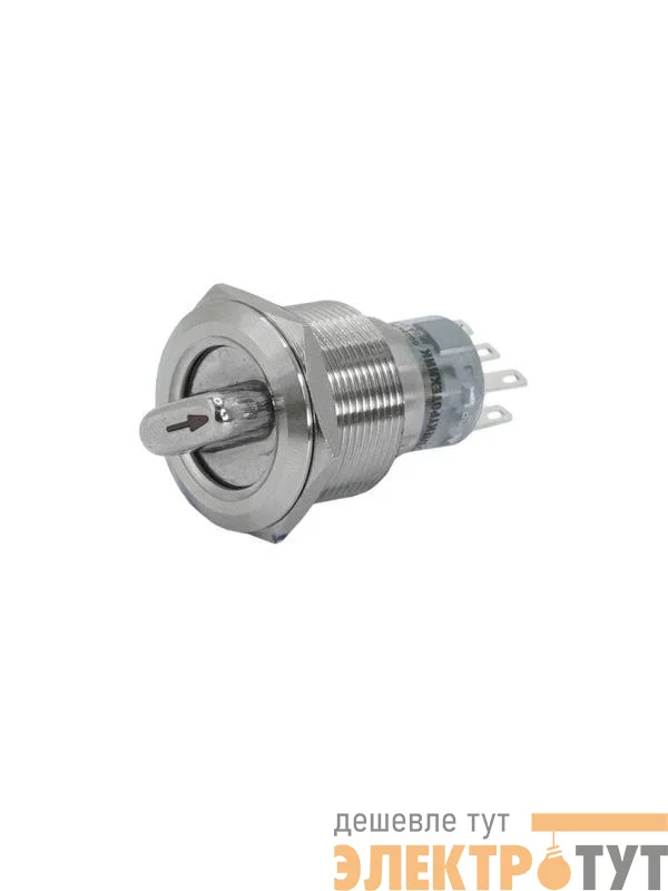 Переключатель GQ22-L-22X/31/S IP65 2НО+2НЗ на 3 положения с фиксацией I-O-II d22мм метал. Электротехник ET259212