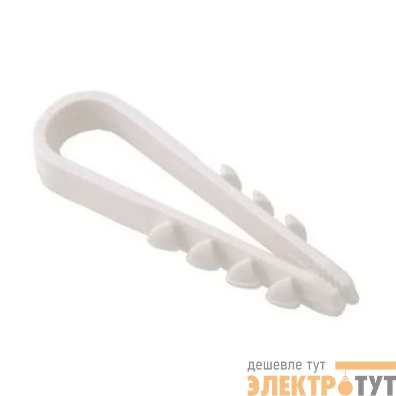 Дюбель-хомут 5-10 для круглого кабеля бел. (уп.100шт) Rexant 07-4501