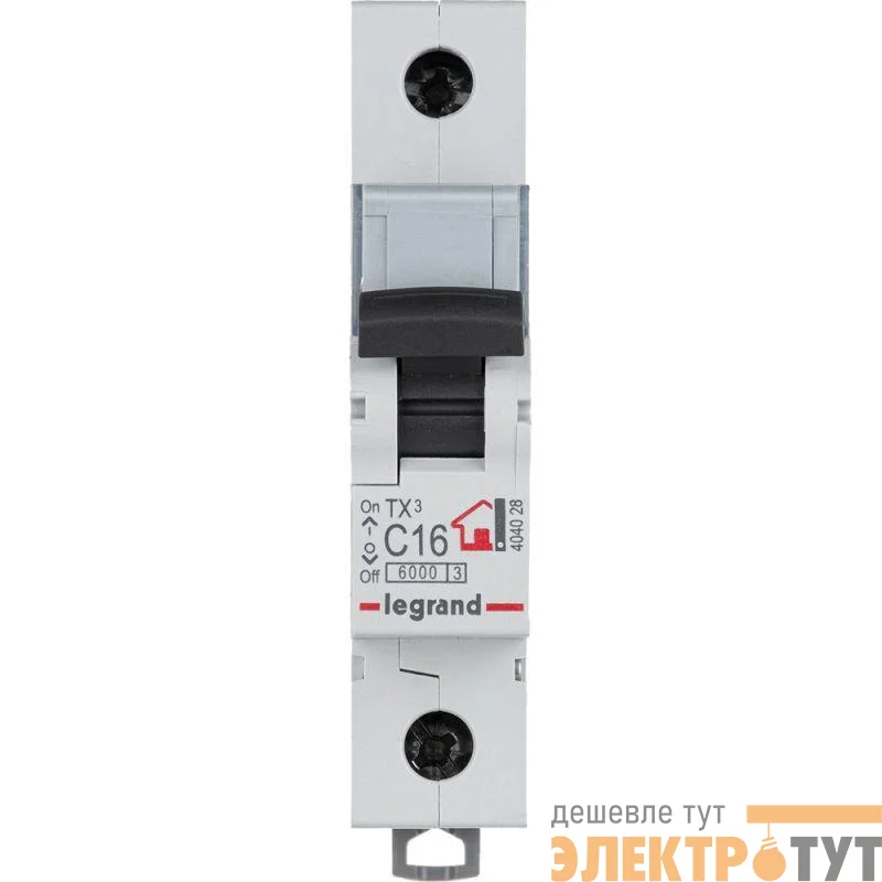 Выключатель автоматический модульный 1п C 16А 6кА TX3 6000 1мод. 230/400В Leg 404028