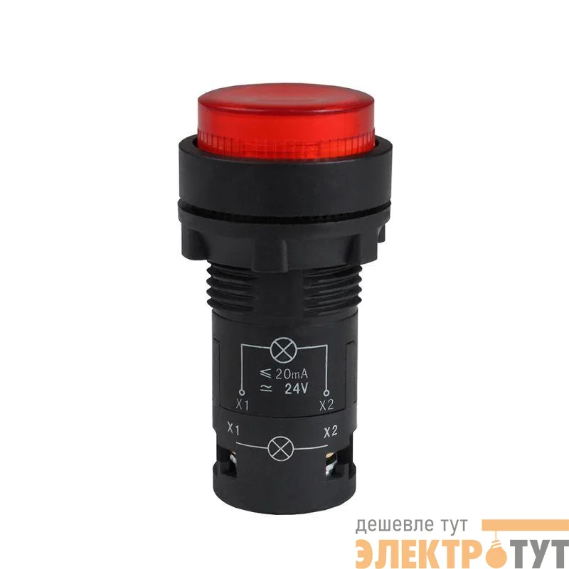 Кнопка с подсветкой OptiSignal Compact D22 С7-PL-B401 красн. 1НЗ 24В AC/DC XB7NW34B2 КЭАЗ 362086