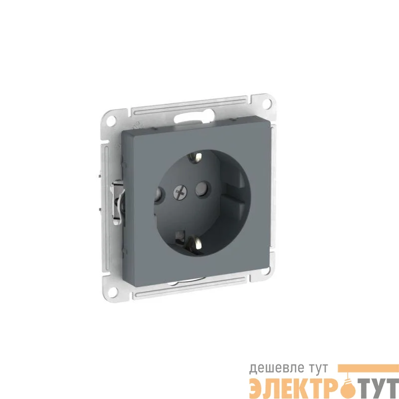 Розетка AtlasDesign 16А с заземл. защ. шторки быстрозажим. клем. механизм грифель SE ATN000745S