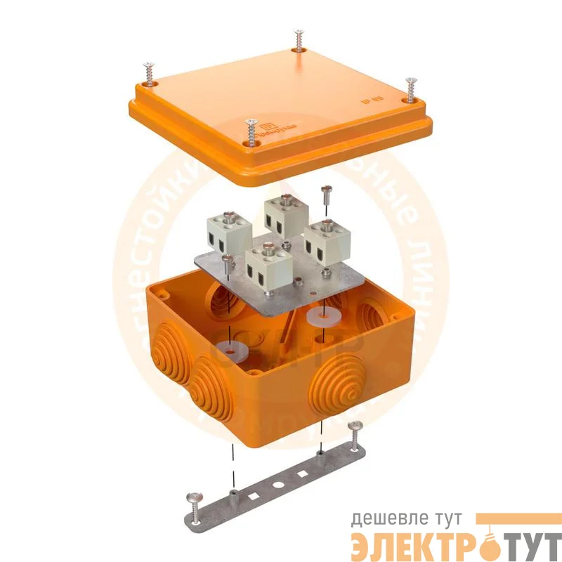 Коробка огнестойкая ОП 40-0300-FR6.0-4 Е15-Е120 100х100х50 Промрукав 40-0300-FR6.0-4