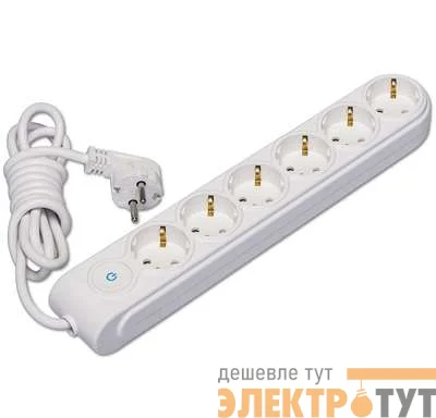 Удлинитель 6х2м с заземл. 16А защ. шторки Makel N6310033