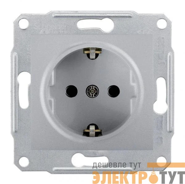 Механизм розетки 1-м СП Sedna без защ. шторок с заземл. алюм. SchE SDN3000560