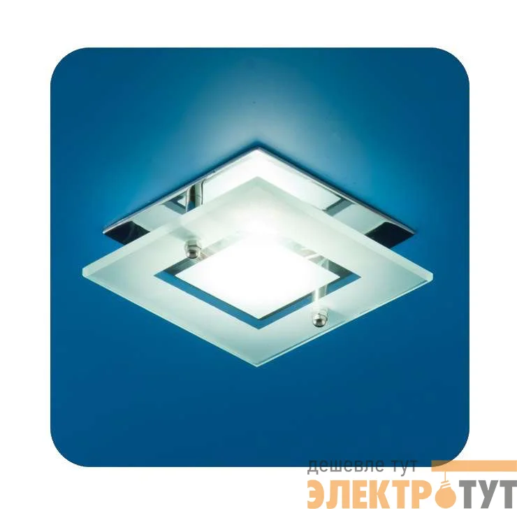 Светильник Quartz 51 3 05 с накладным стеклом квадрат. MR16 хром ИТАЛМАК IT8059