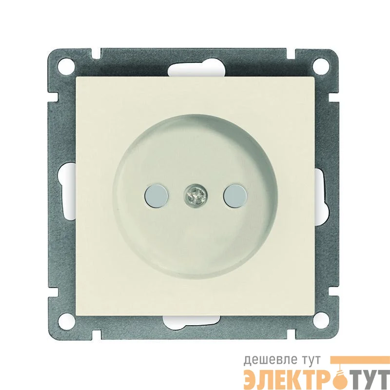 Розетка 1-м СП Афина 16А IP20 без заземл. защ. шторки механизм сл. кость (ivory) Universal A0047-I
