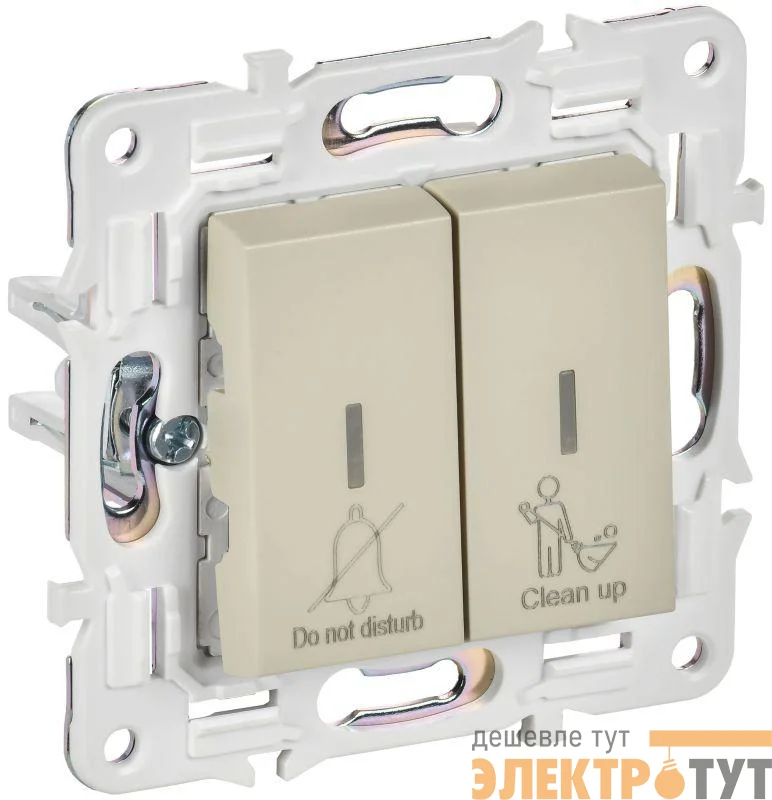 Выключатель 2-кл. SKANDY 10А SK-V16B для отелей с индикацией беж. IEK SK-V20-2-10-K10