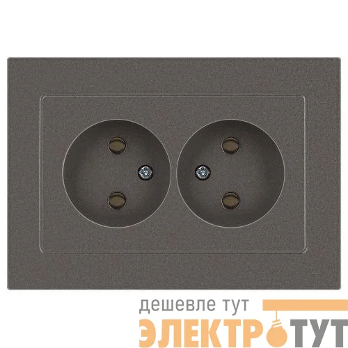 Розетка 2-м СП Accent 6-204-09 16А IP20 250В 2P AL/CU титан Intro Б0063433