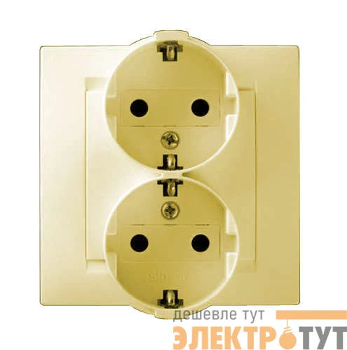 Розетка 2-м СП Simon15 с заземл. сл. кость Simon 1590459-031