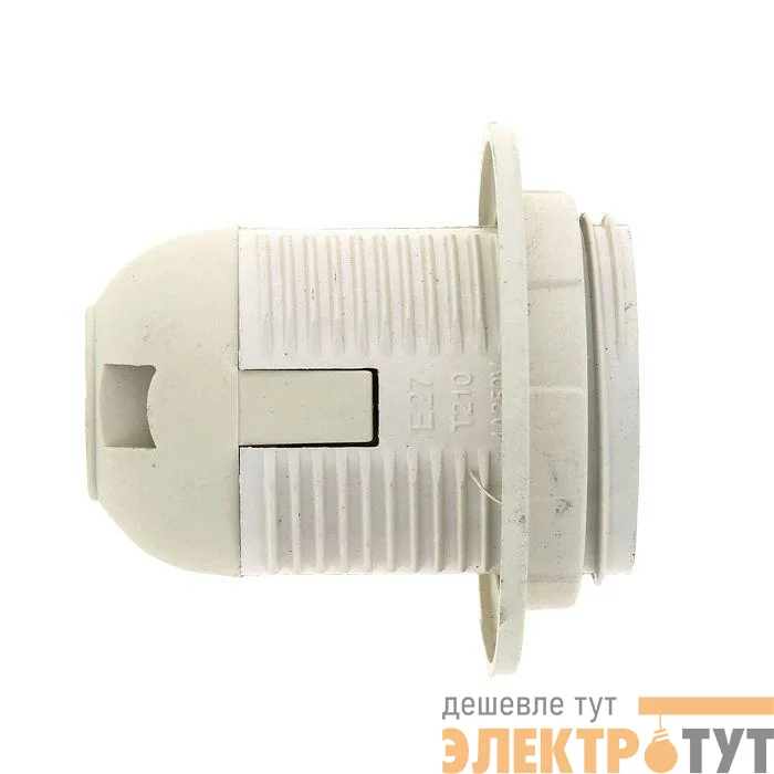 Патрон E27 пластик. с кольцом термостойкий пластик бел. EKF LHP-E27-r