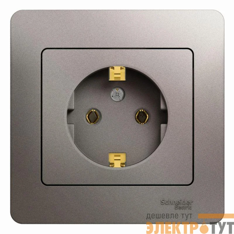Розетка 1-м СП Glossa 16А IP20 250В с заземл. в сборе платина SE GSL001242