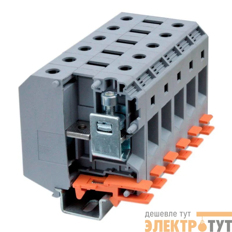 Клемма проходная винтовой зажим 2 точки подключения 50кв.мм сер. DKC KRUH-50