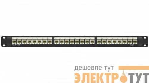 Патч-панель 19дюйм 1UCAT6А 24 модуля RJ45 неэкранированная DKC RN6APPU24