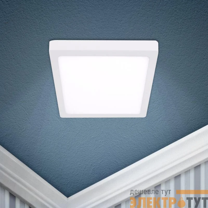 Светильник светодиодный LED 9-18-4K 18Вт 220В 4000К квадратный накладной бел. ЭРА Б0050273